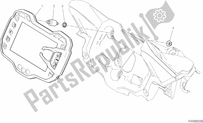 Todas las partes para Tablero De Instrumentos de Ducati Multistrada 1260 ABS USA 2018